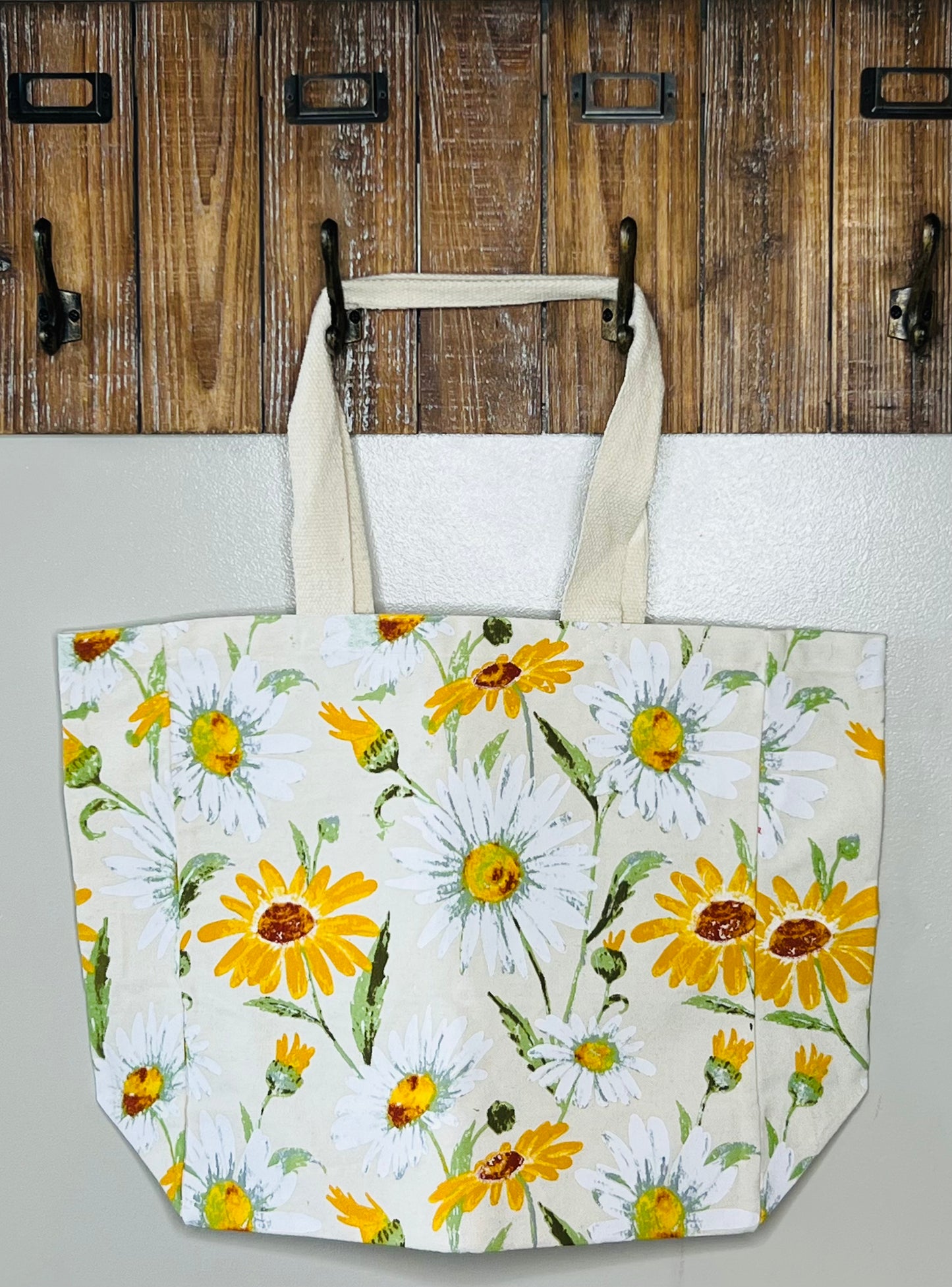 Floral Canvas Tote Bag – Black-Eyed Susans & Daisies