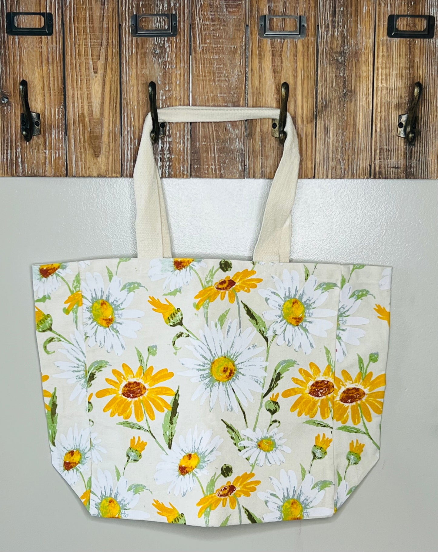 Floral Canvas Tote Bag – Black-Eyed Susans & Daisies
