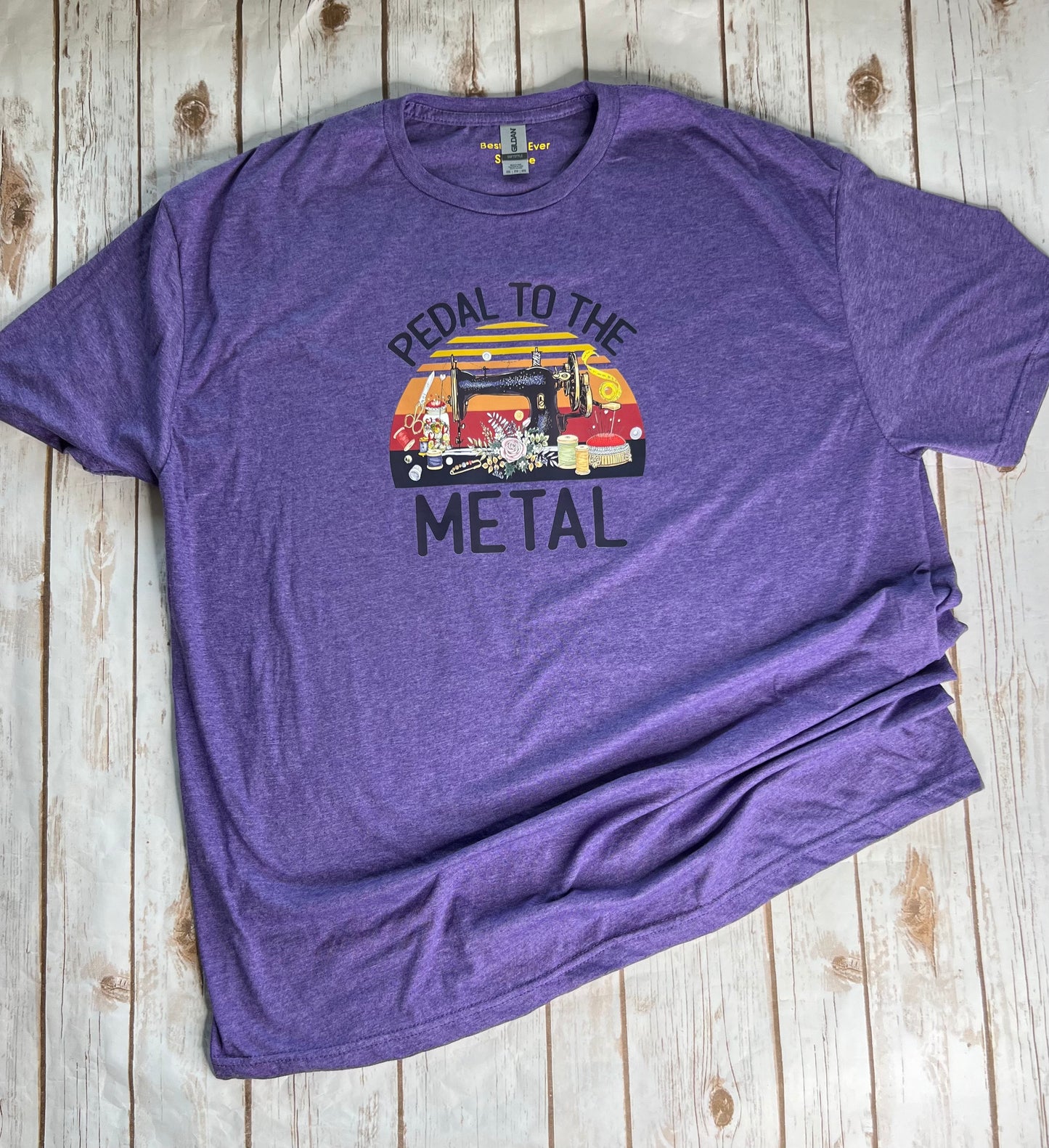 "Pedal to the Medal" Sewing Crafter T-Shirt Purple 2XL