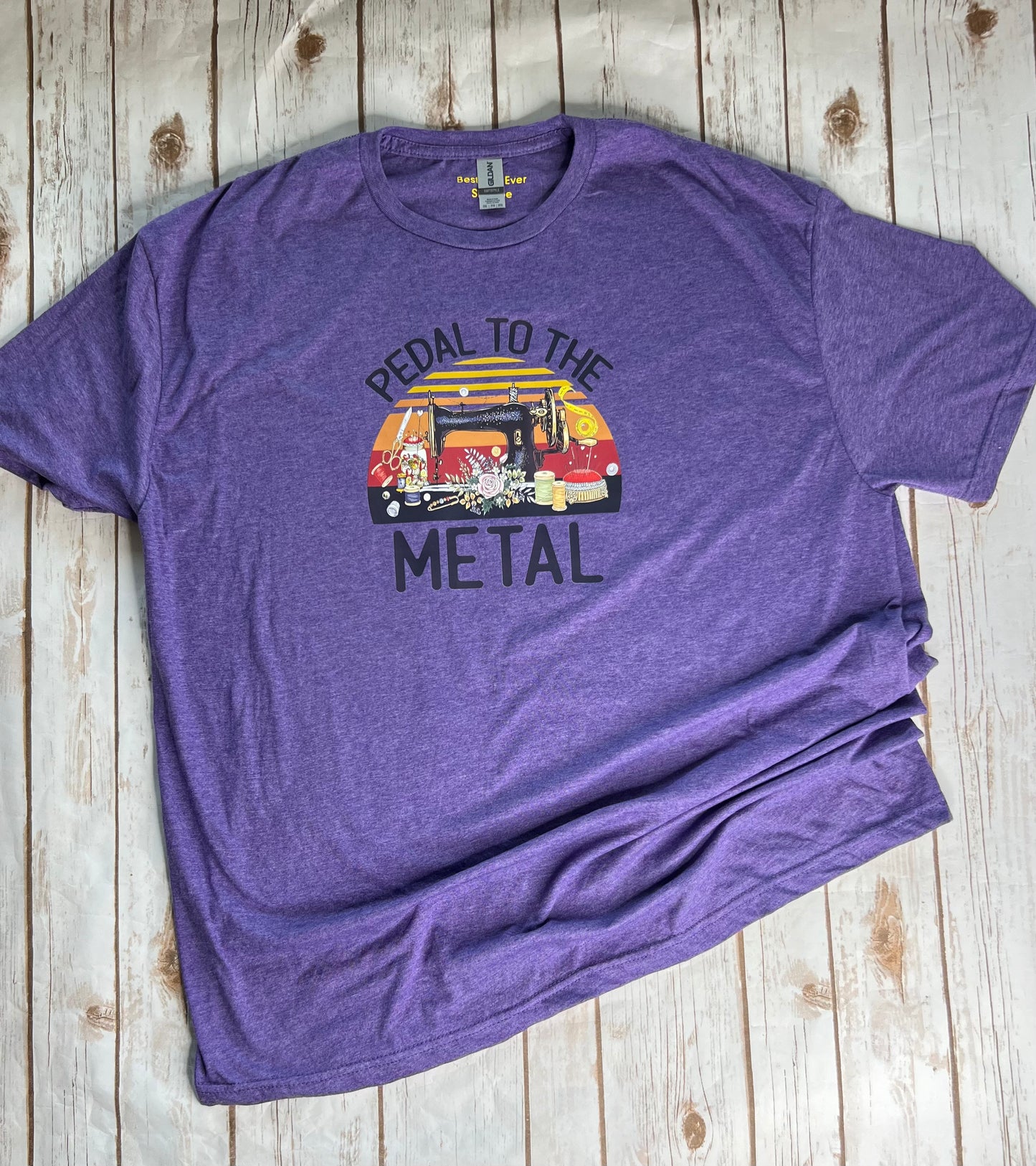 "Pedal to the Medal" Sewing Crafter T-Shirt Purple 2XL