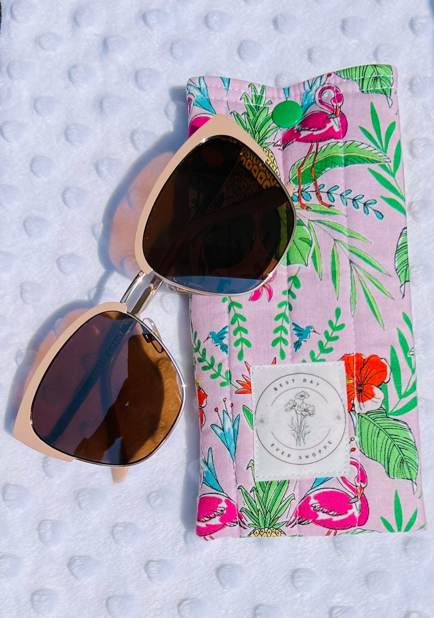 Quilted Sunglass & Eyeglass Case – Fun Summer Prints with Snap Closure
