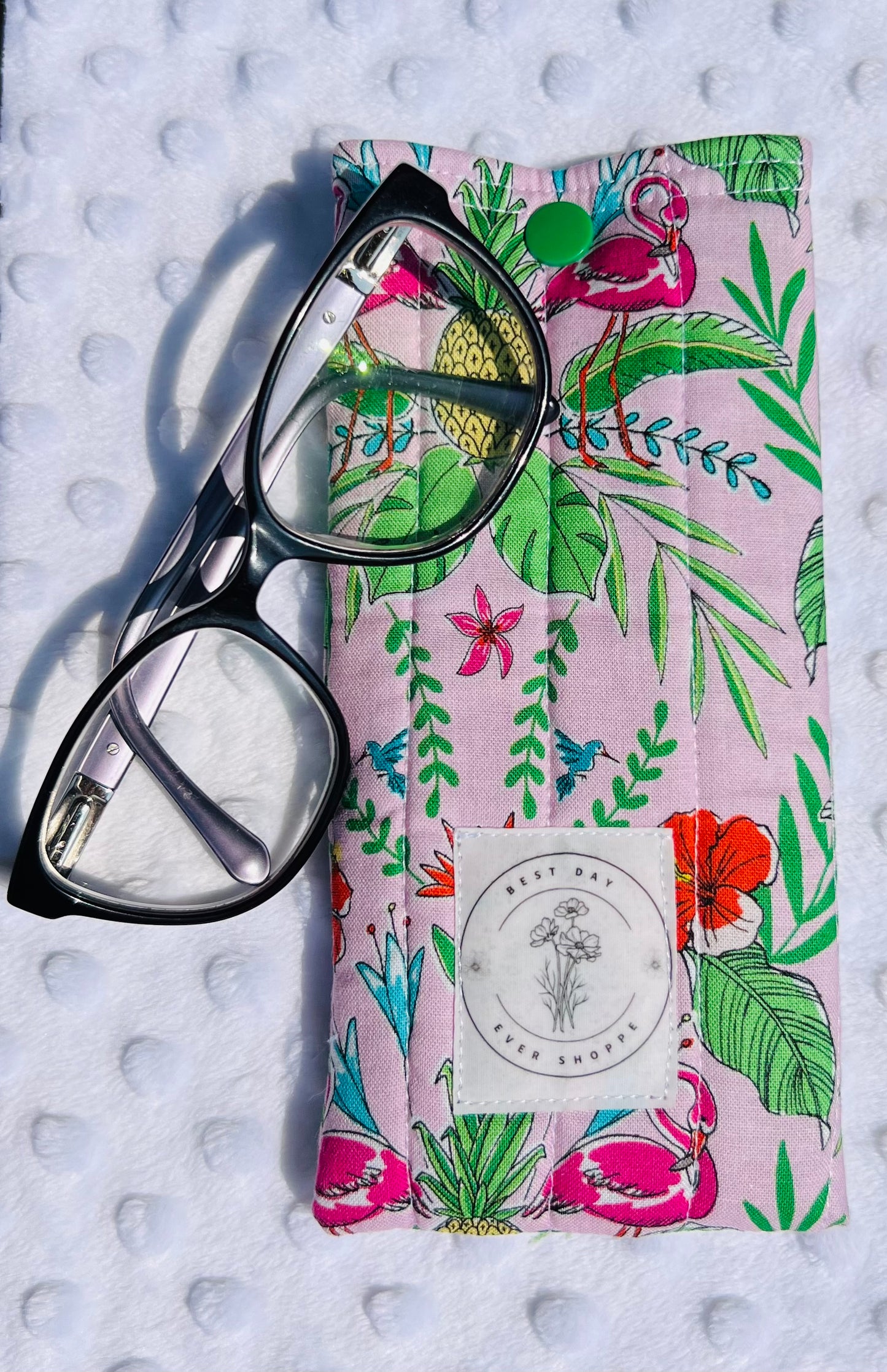 Quilted Sunglass & Eyeglass Case – Fun Summer Prints with Snap Closure
