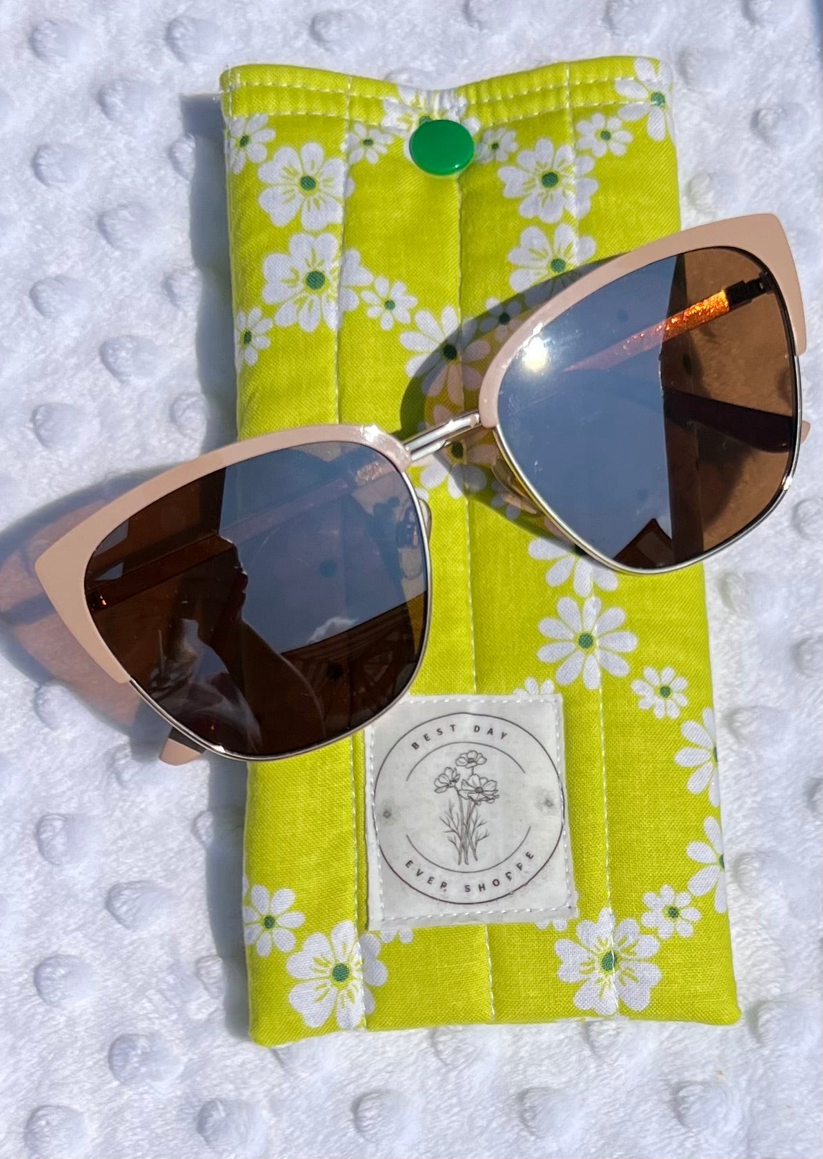 Quilted Sunglass & Eyeglass Case – Fun Summer Prints with Snap Closure