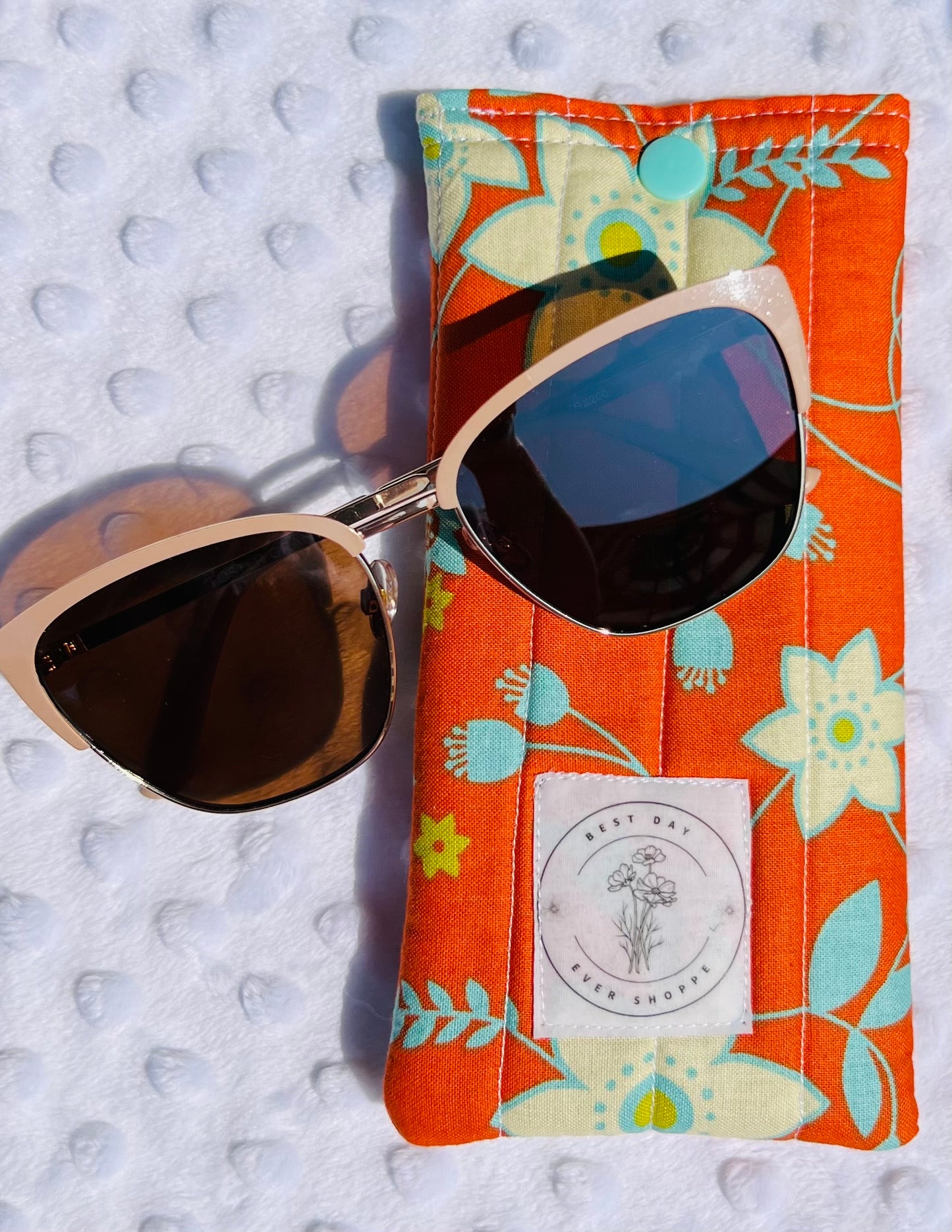 Quilted Sunglass & Eyeglass Case – Fun Summer Prints with Snap Closure