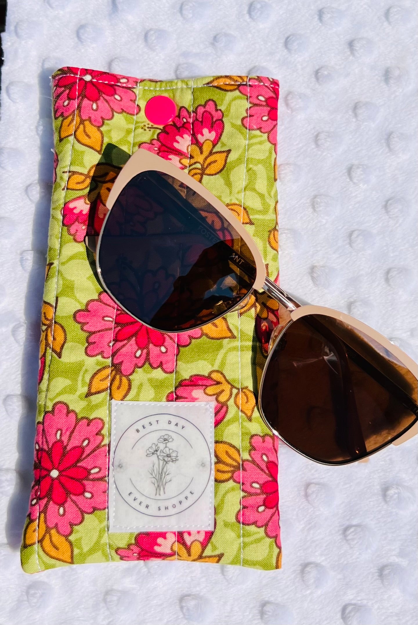 Quilted Sunglass & Eyeglass Case – Fun Summer Prints with Snap Closure