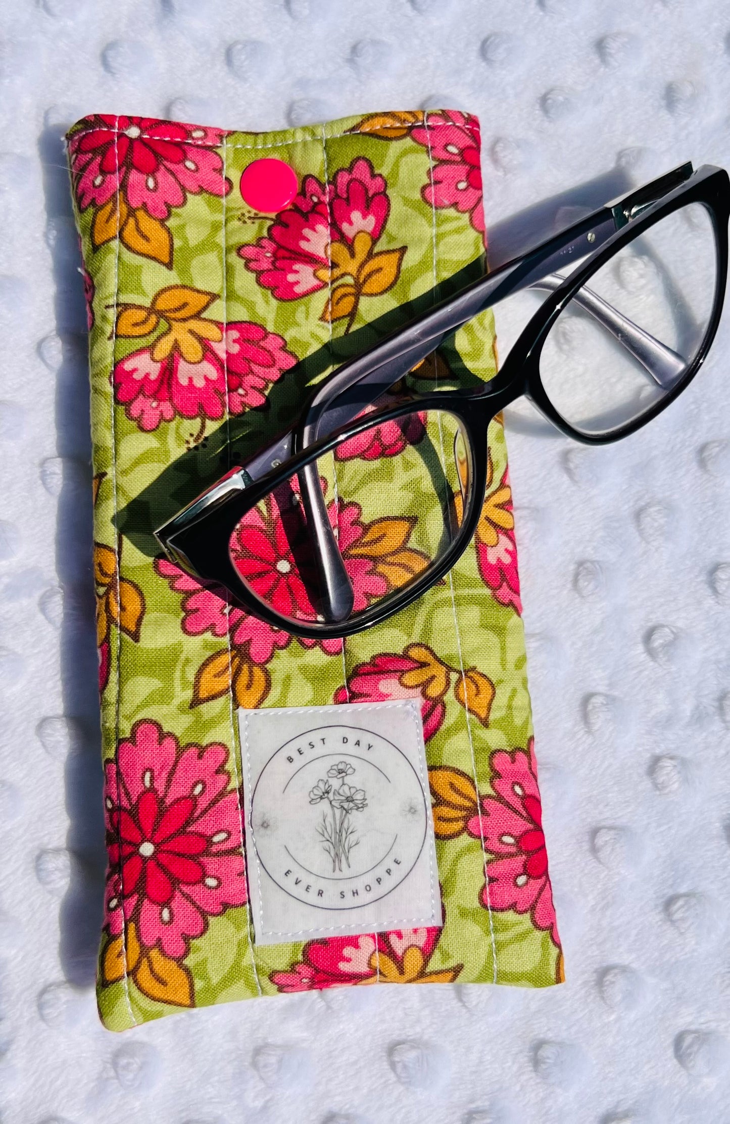 Quilted Sunglass & Eyeglass Case – Fun Summer Prints with Snap Closure