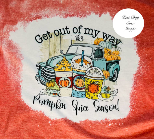 Autumn Fall Pumpkin Spice Farm Truck Short Sleeve Orange T-shirt