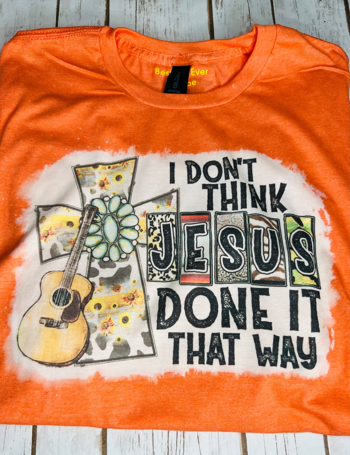 CHRISTIAN Faith  T-SHIRT I Don't Think Jesus Done It That Way Heather Orange 2XL