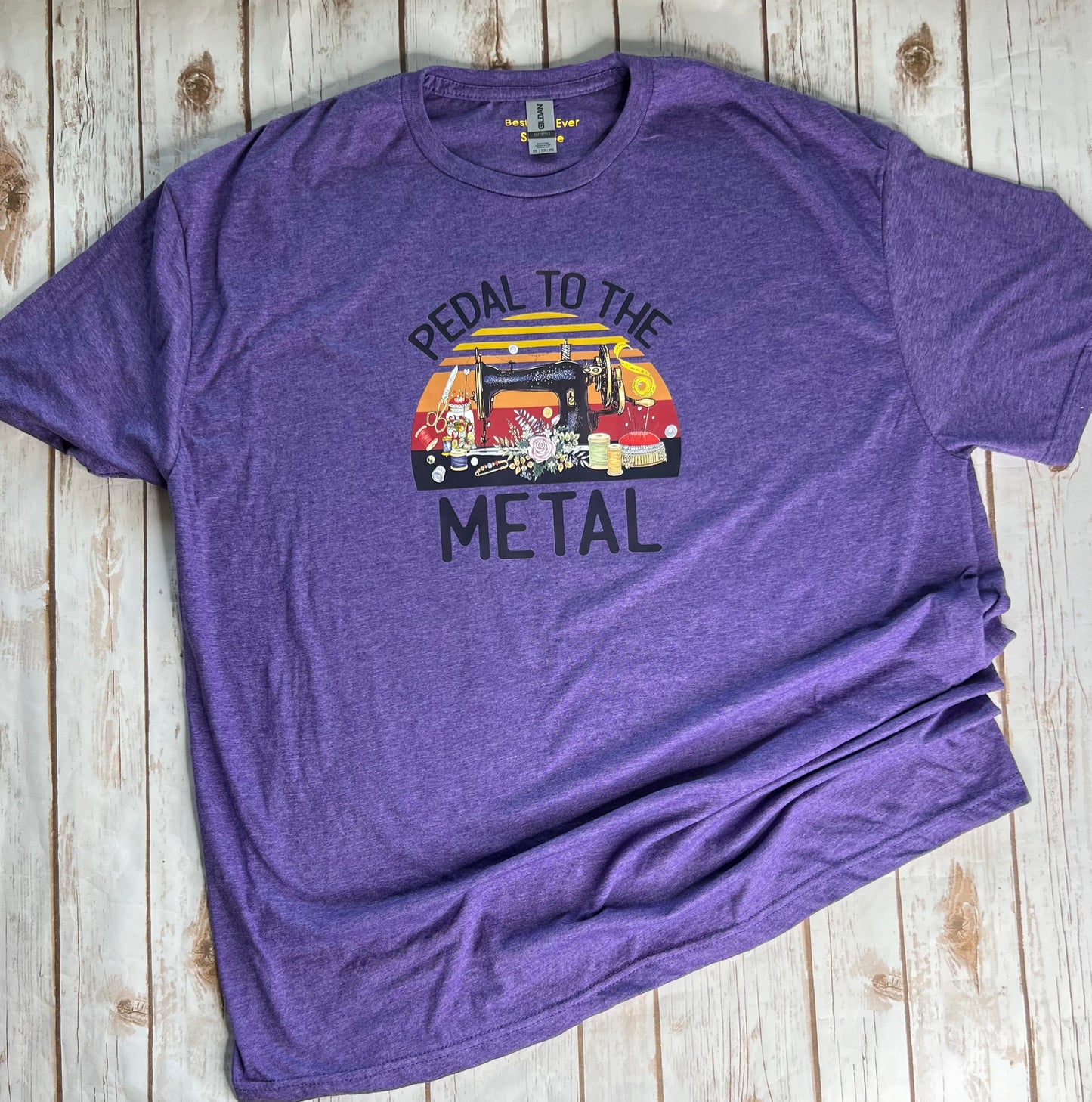 "Pedal to the Medal" Sewing Crafter T-Shirt Purple 2XL