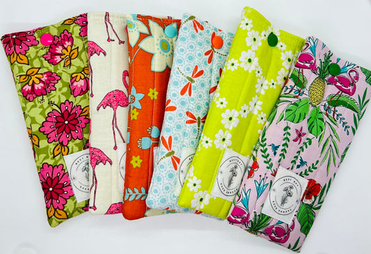 Quilted Sunglass & Eyeglass Case – Fun Summer Prints with Snap Closure